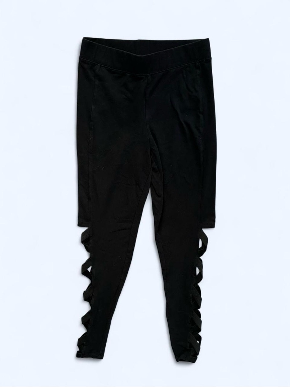 Nicki Minaj Strappy Criss Cross Side Cut Out Leggings in Black Size XS